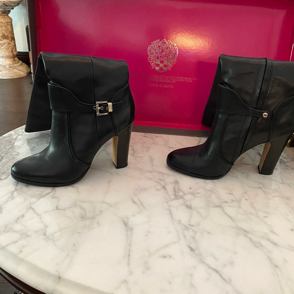 Vince Camuto Leather high heel tall black boot size 8 1/2*** hardly worn